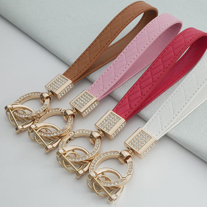Leather Wristlet Keychain for Car Keys