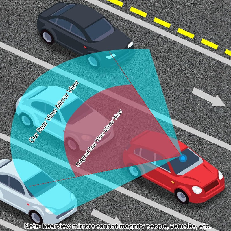 12-Inch Clip-On Panoramic Rear-View Mirror