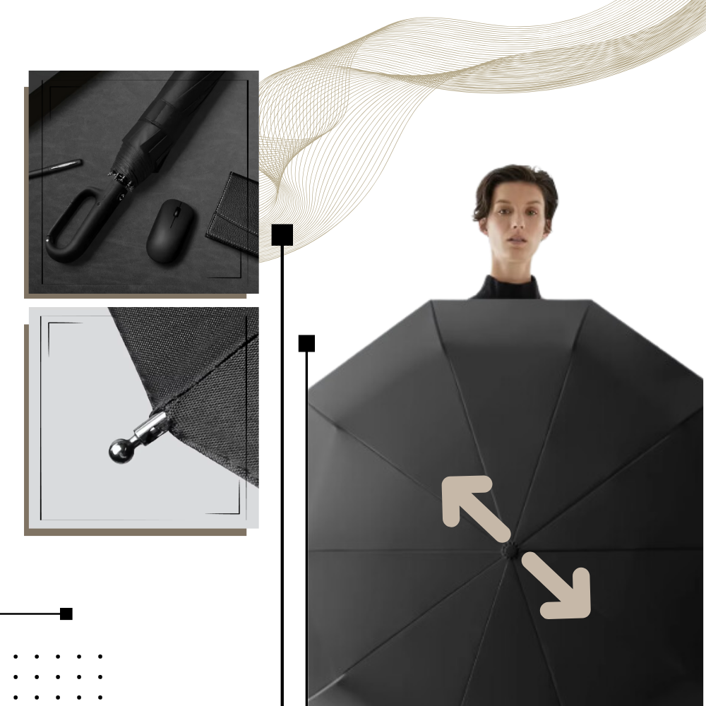 Parapluie résistant au vent à verrouillage automatique
