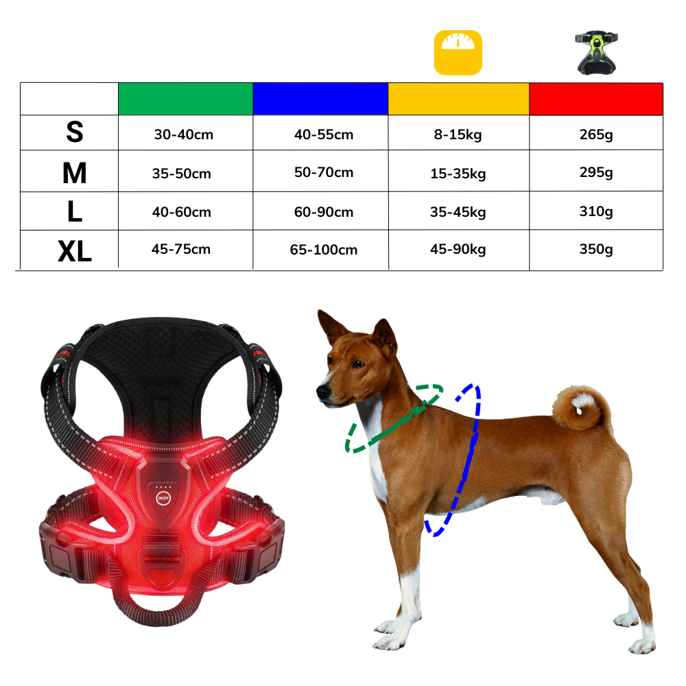 Blink LED Light Dog Harness
