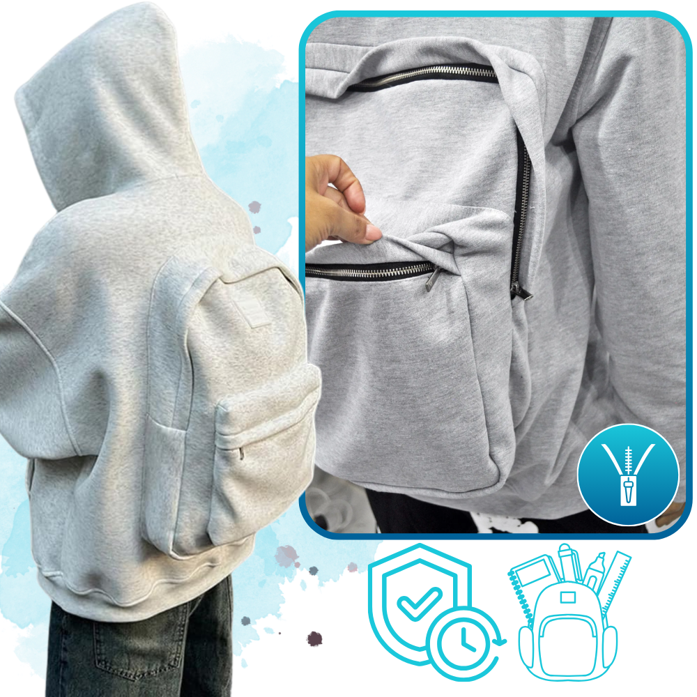 Sweat à capuche avec sac à dos intégré