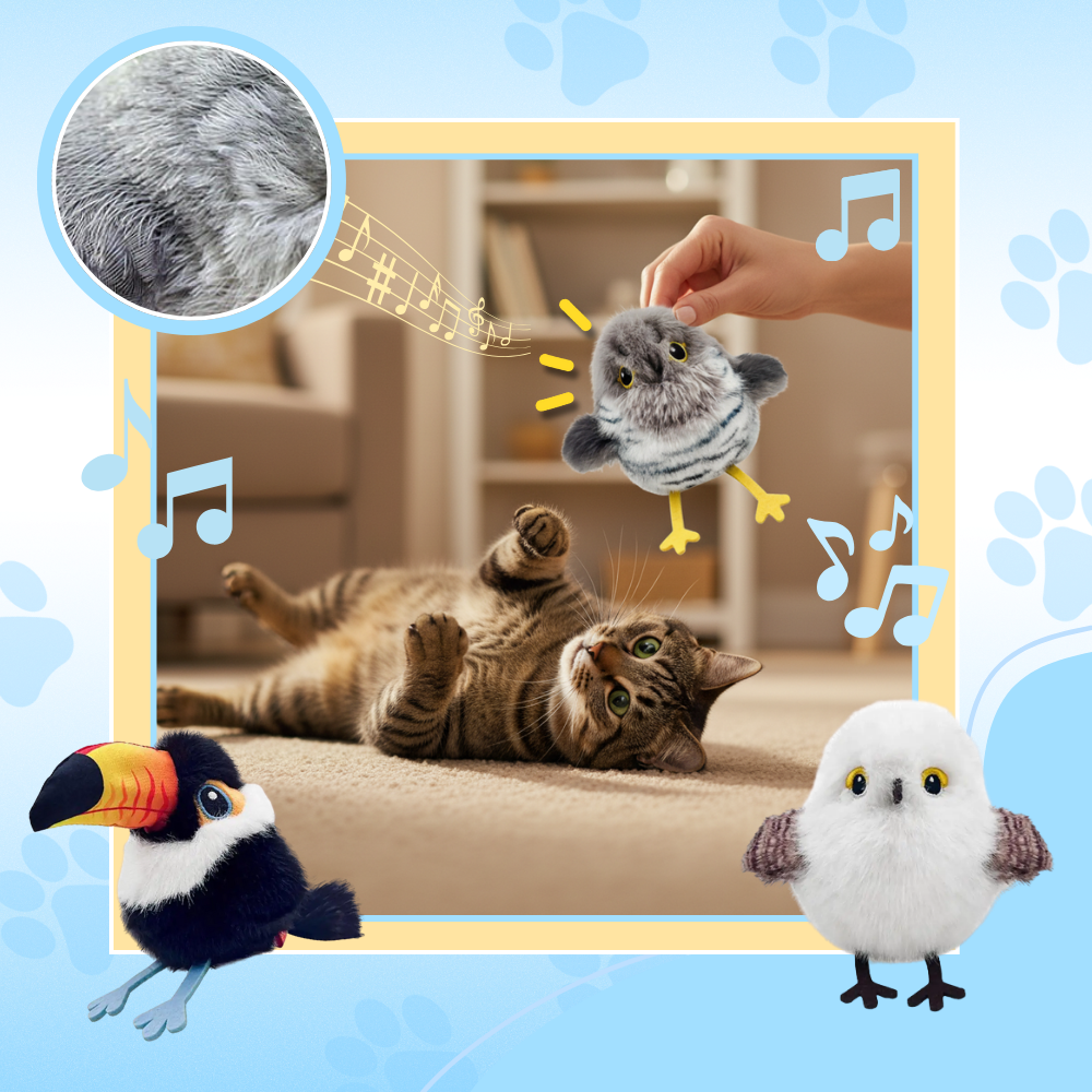 Cat Lifelike Interactive Bird Toy