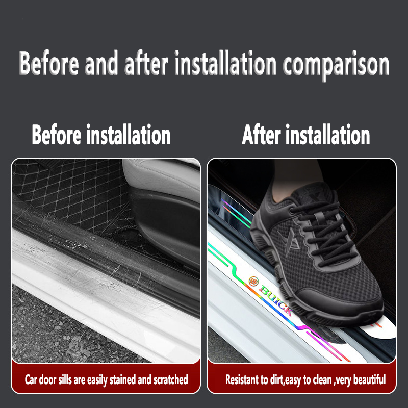 Acrylic Laser Car Anti-Fouling Door Sill Strips🎉4pcs🎉