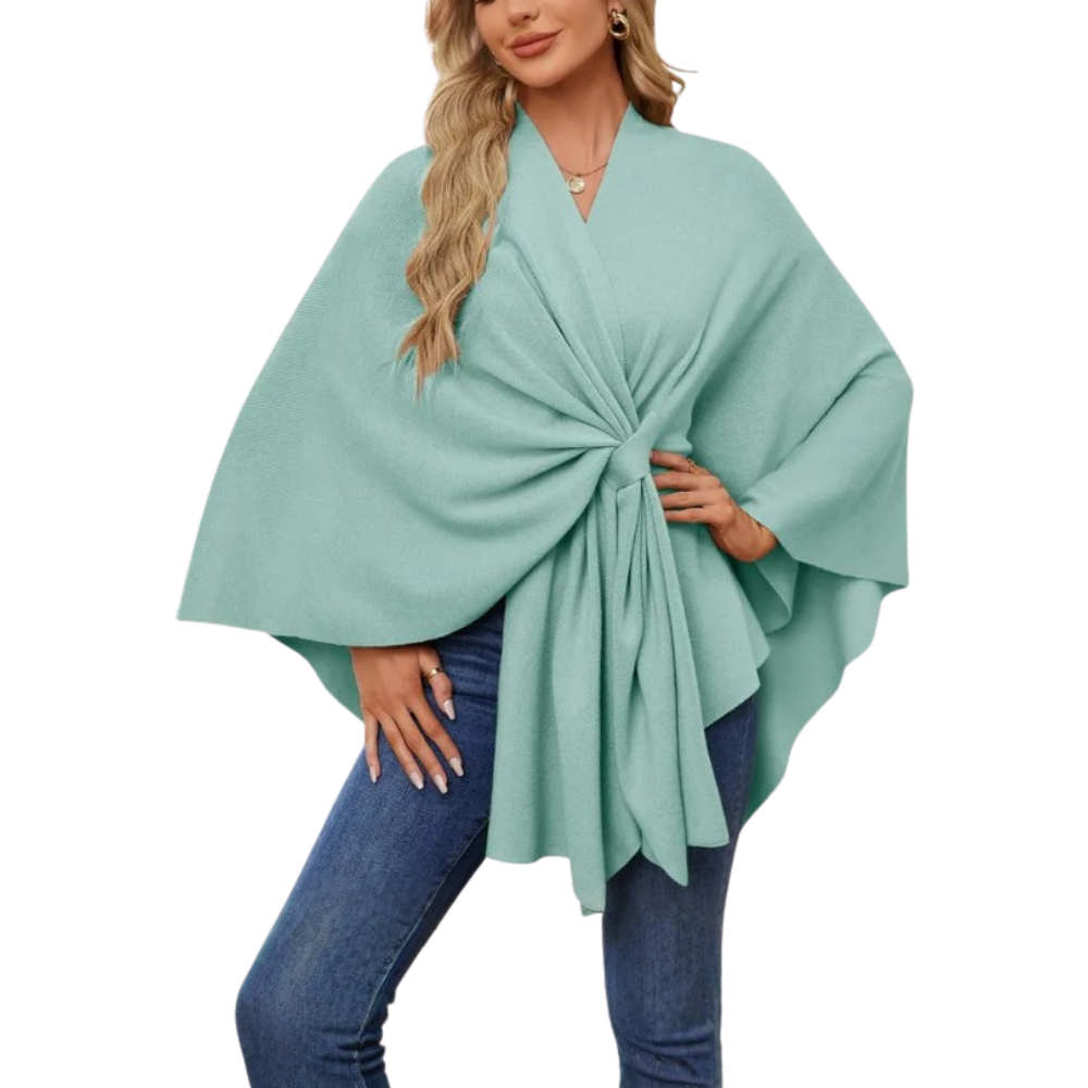 Veste poncho tricoté chic pour femme