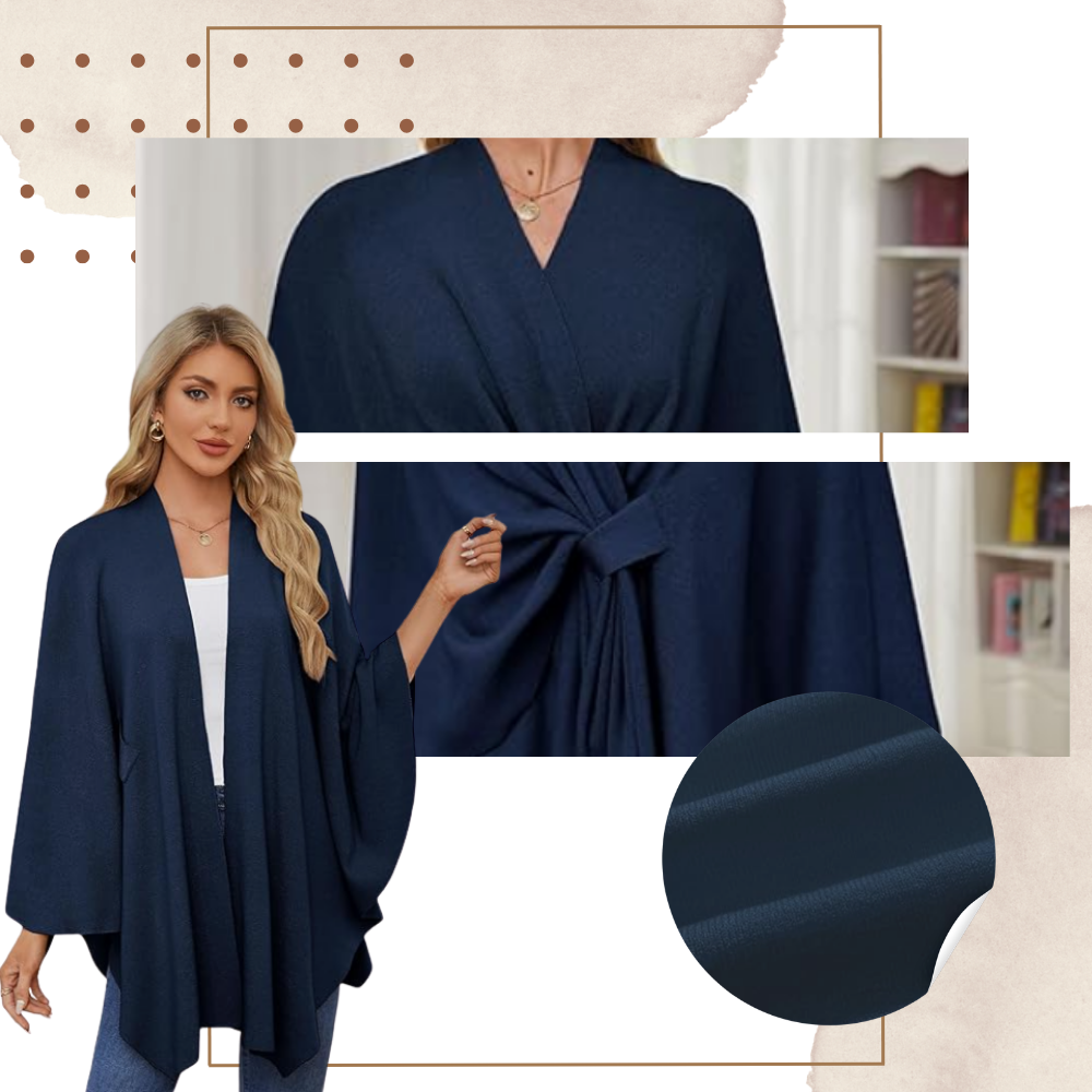 Veste poncho tricoté chic pour femme