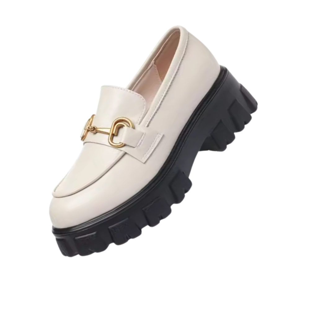 Mocassins en cuir élégants à semelles épaisses