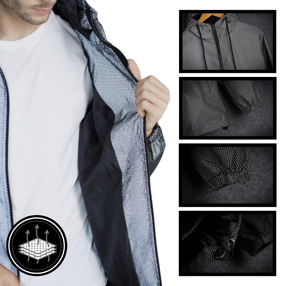 Veste coupe-vent à capuche effet iridescent
