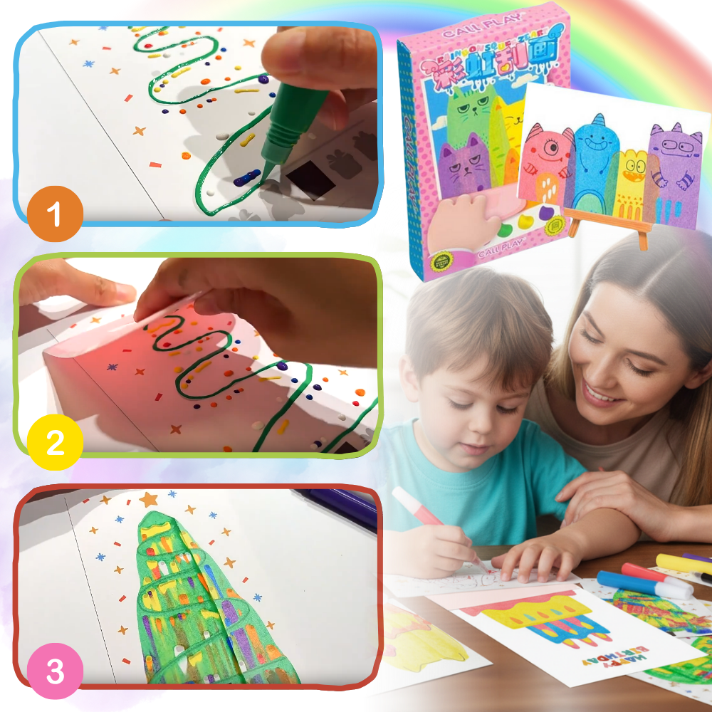 Kit peinture à pois et raclette pour enfants