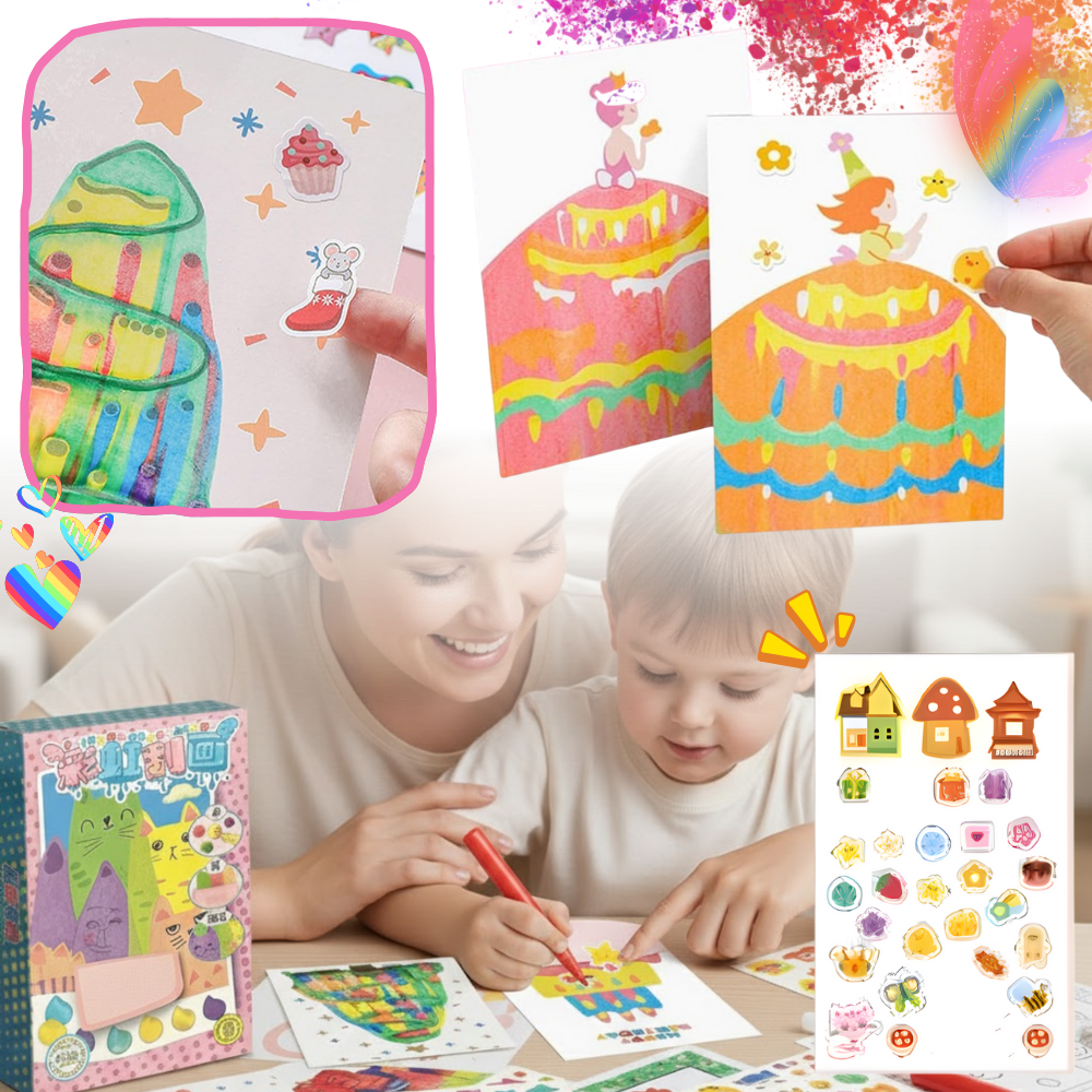 Kit peinture à pois et raclette pour enfants