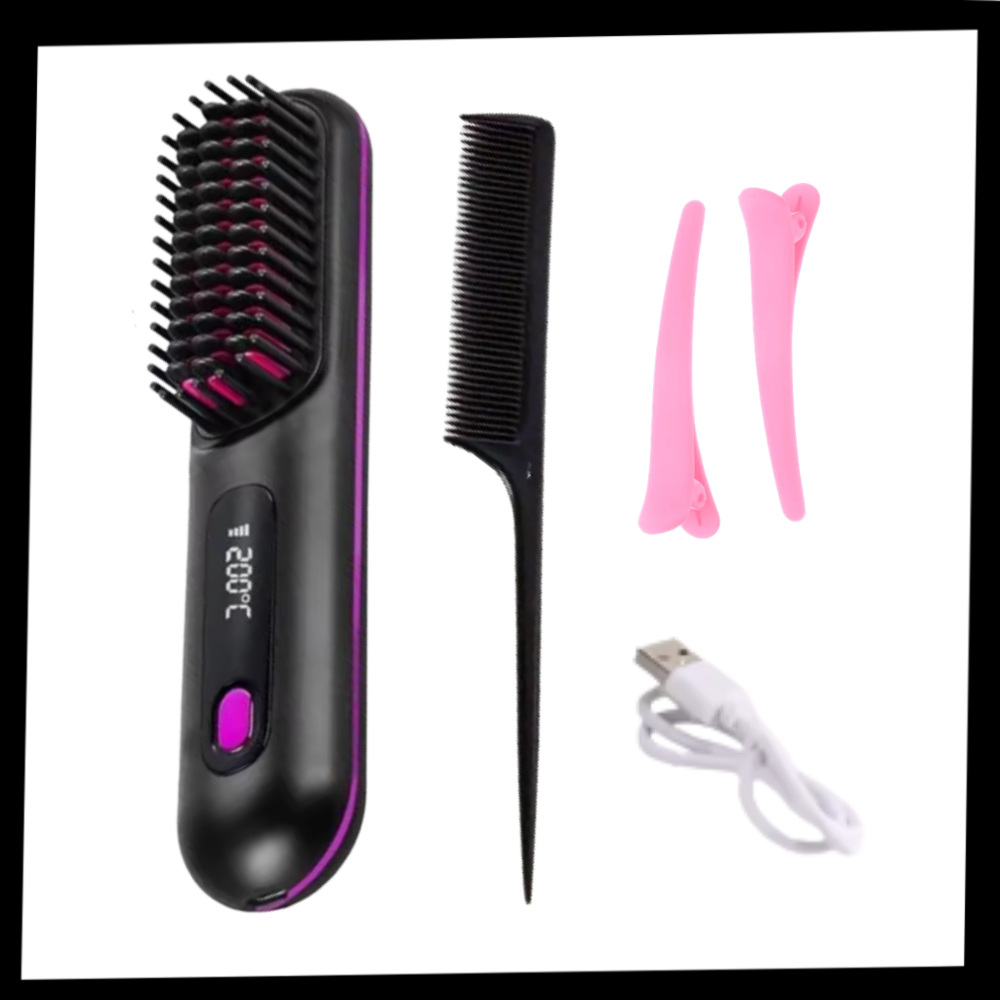 Brosse chauffante lissante sans fil