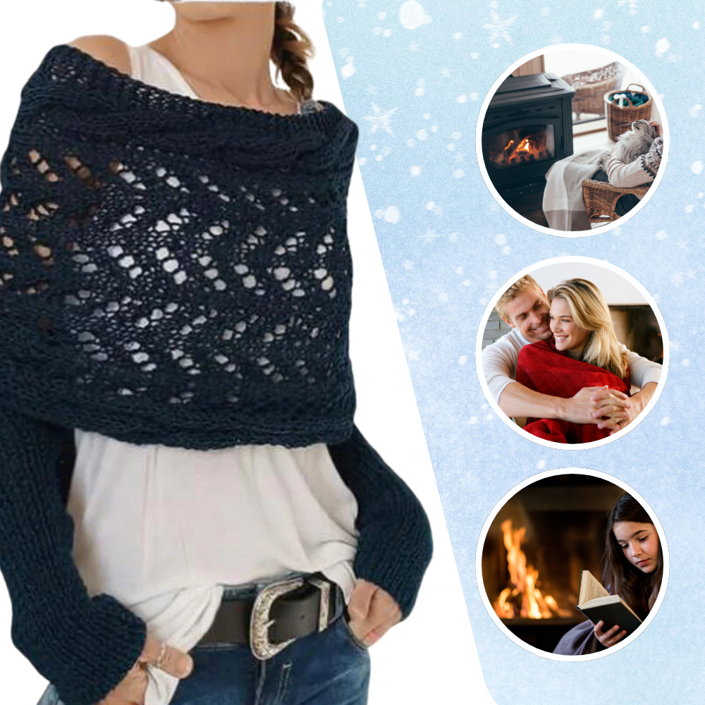 Chandail douillet en tricot avec épaules découvertes