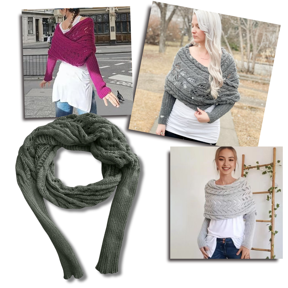 Chandail douillet en tricot avec épaules découvertes