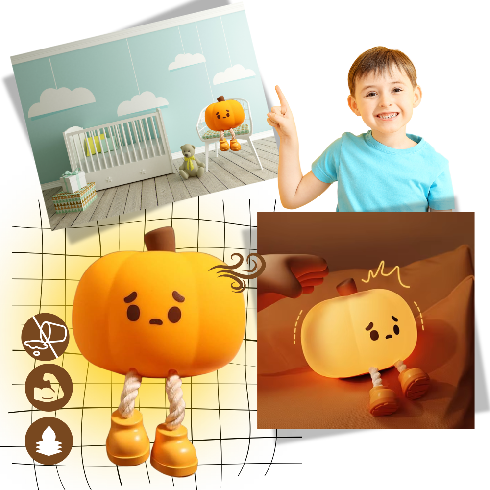 Cute Sad Pumpkin Night Light