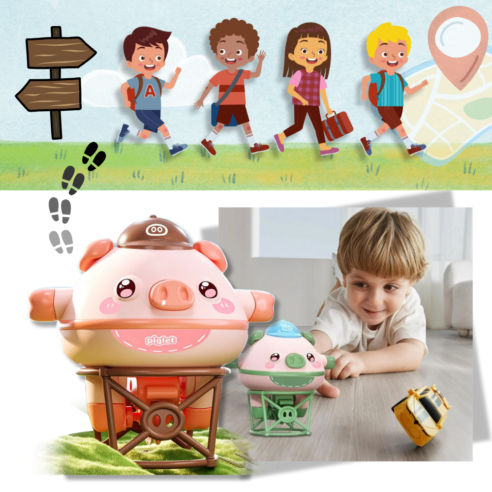 Cutesy Tightrope Piggy Toy