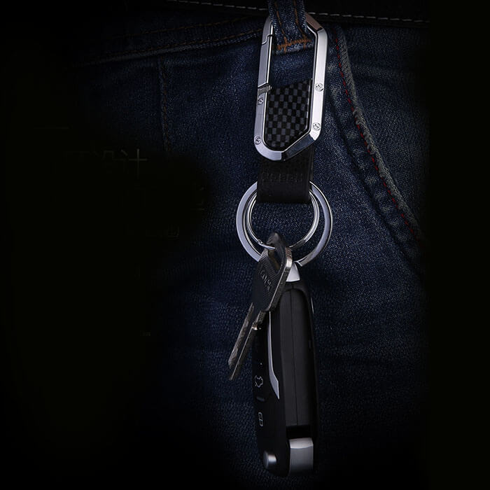 Business Men's Double Ring Metal Keychain