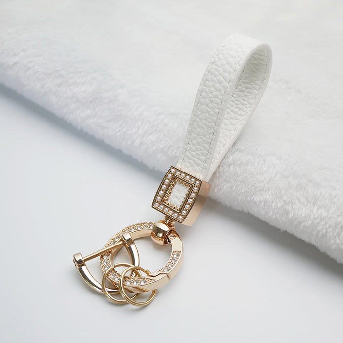 Women's Leather Keychain for Car Keys
