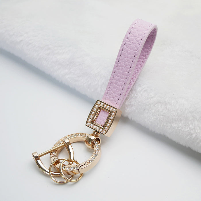Women's Leather Keychain for Car Keys