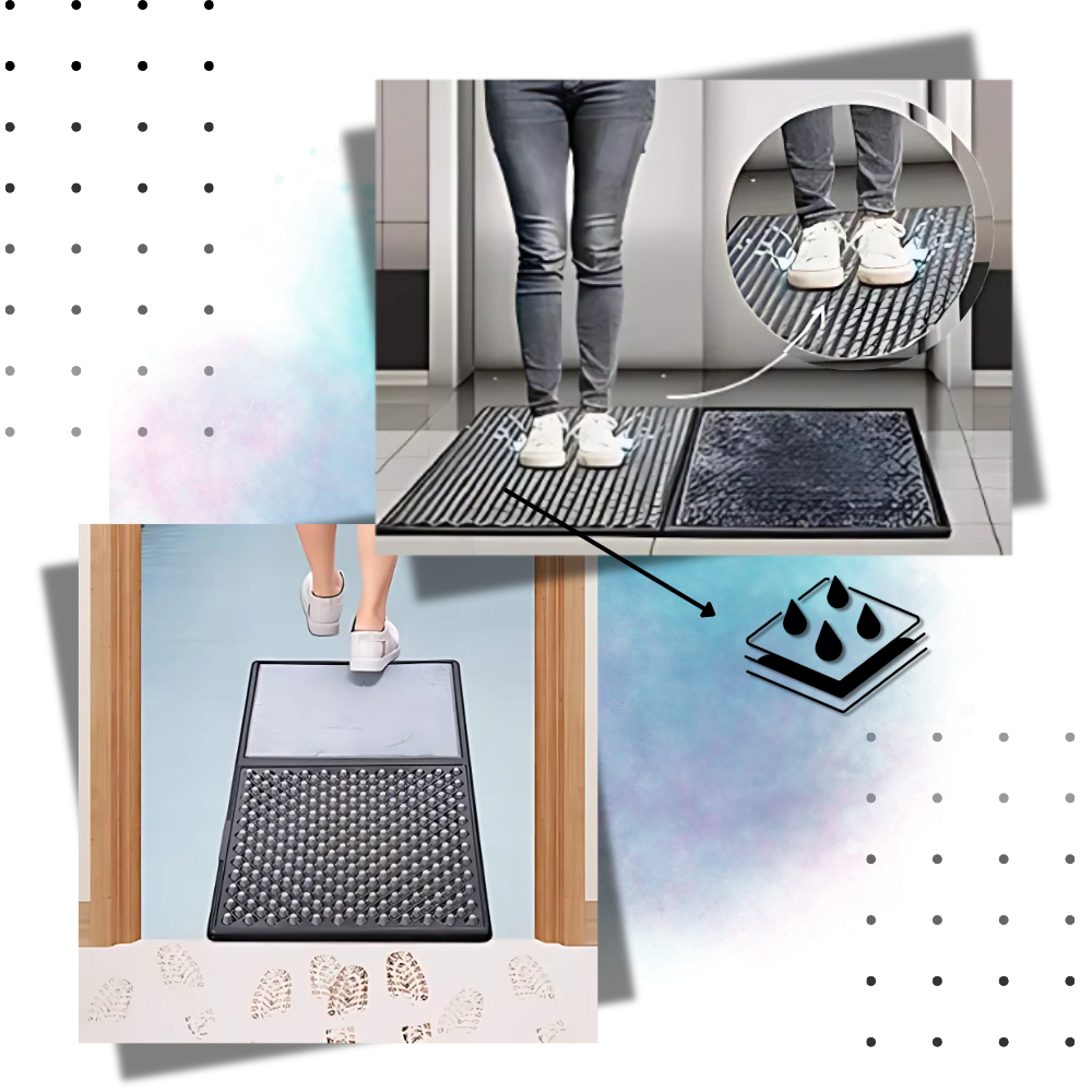 Tapis désinfectant à double zone de nettoyage