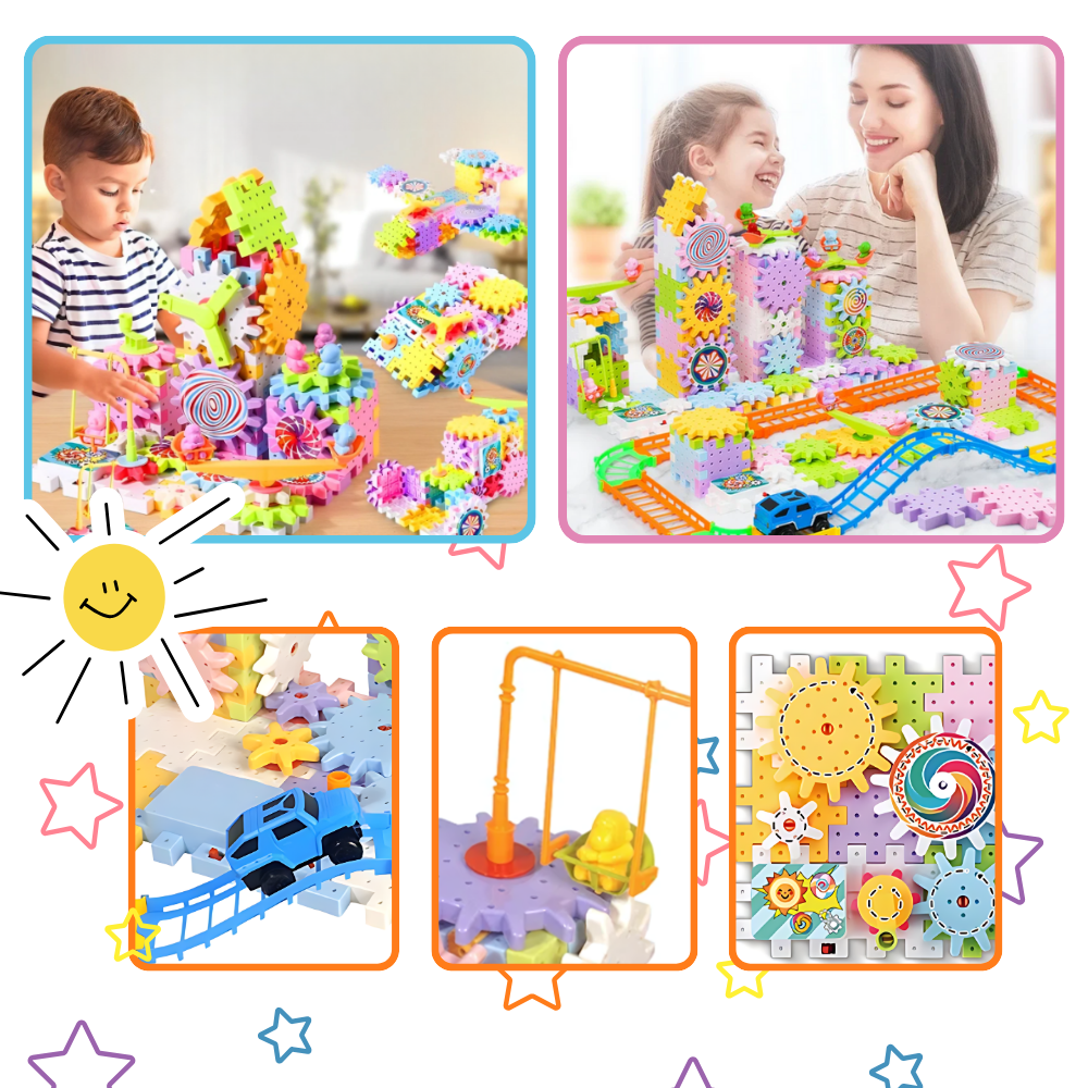 Dual Operation Educational Gear Building Blocks