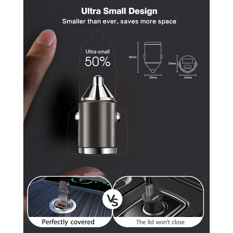 Ultra-Compact Dual Port Car Charger