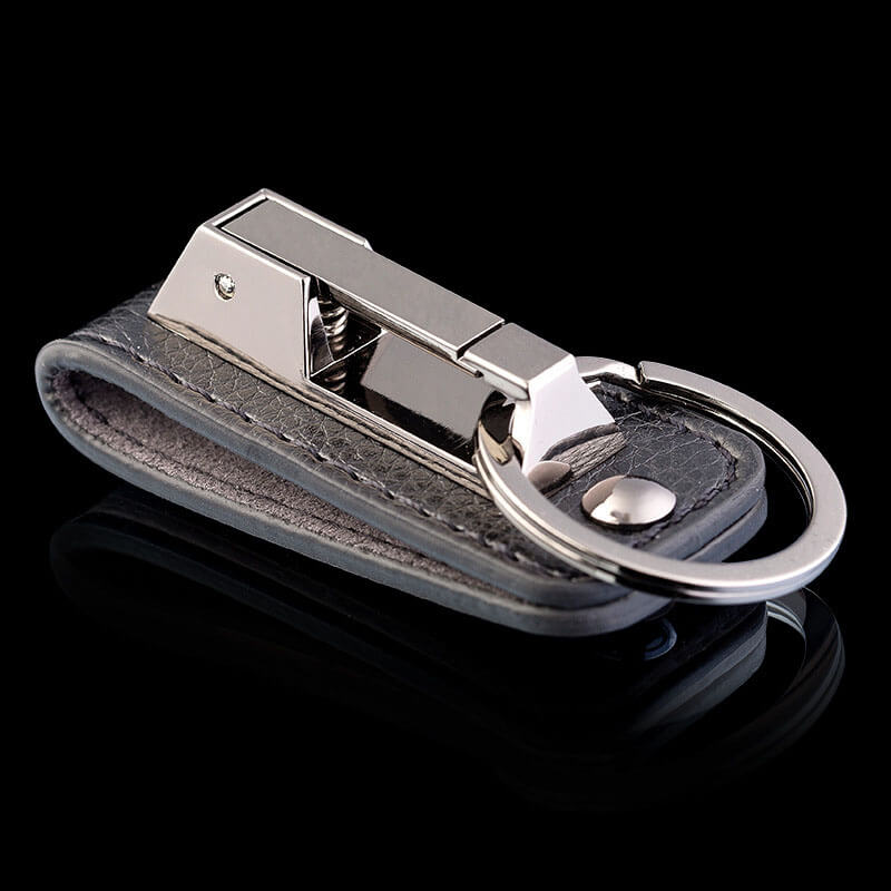 Mens Leather Keychain for Belt