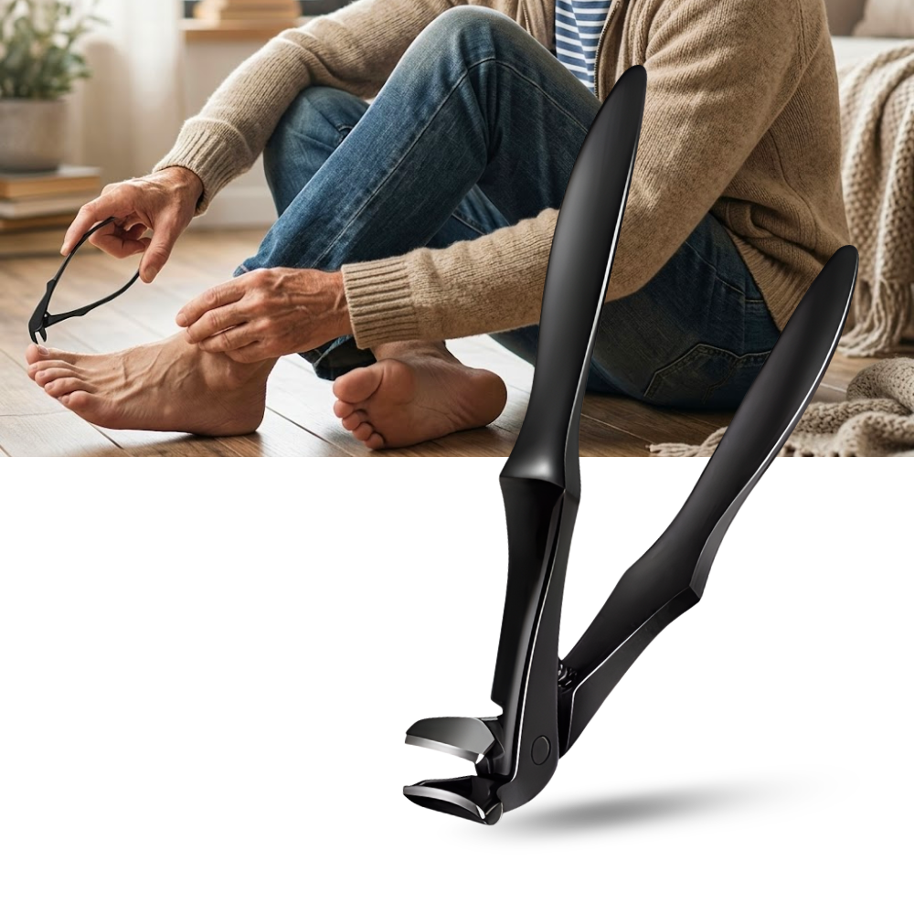 Coupe-ongles à long manche avec réservoir intégré
