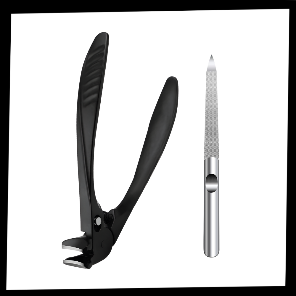 Coupe-ongles à long manche avec réservoir intégré