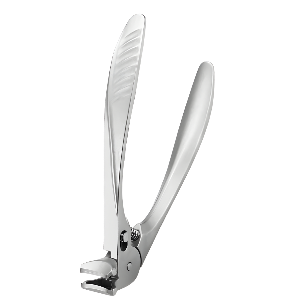 Coupe-ongles à long manche avec réservoir intégré