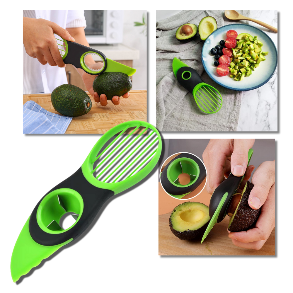 Outil ergonomique multifonctionnel pour couper les avocats