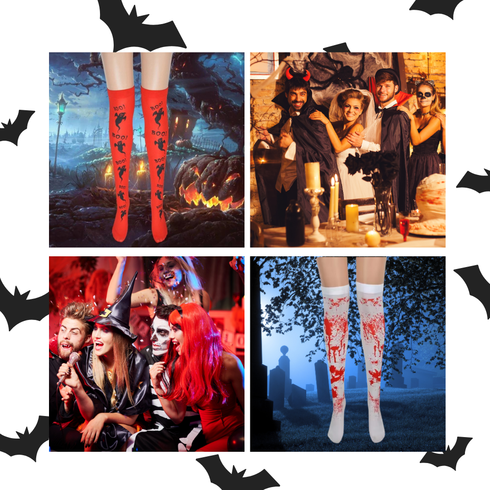 Chaussettes de compression aux motifs festifs d'Halloween