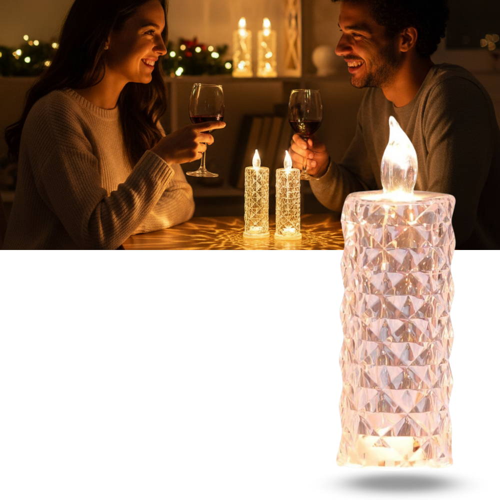 Bougie décorative LED sans flamme en cristal