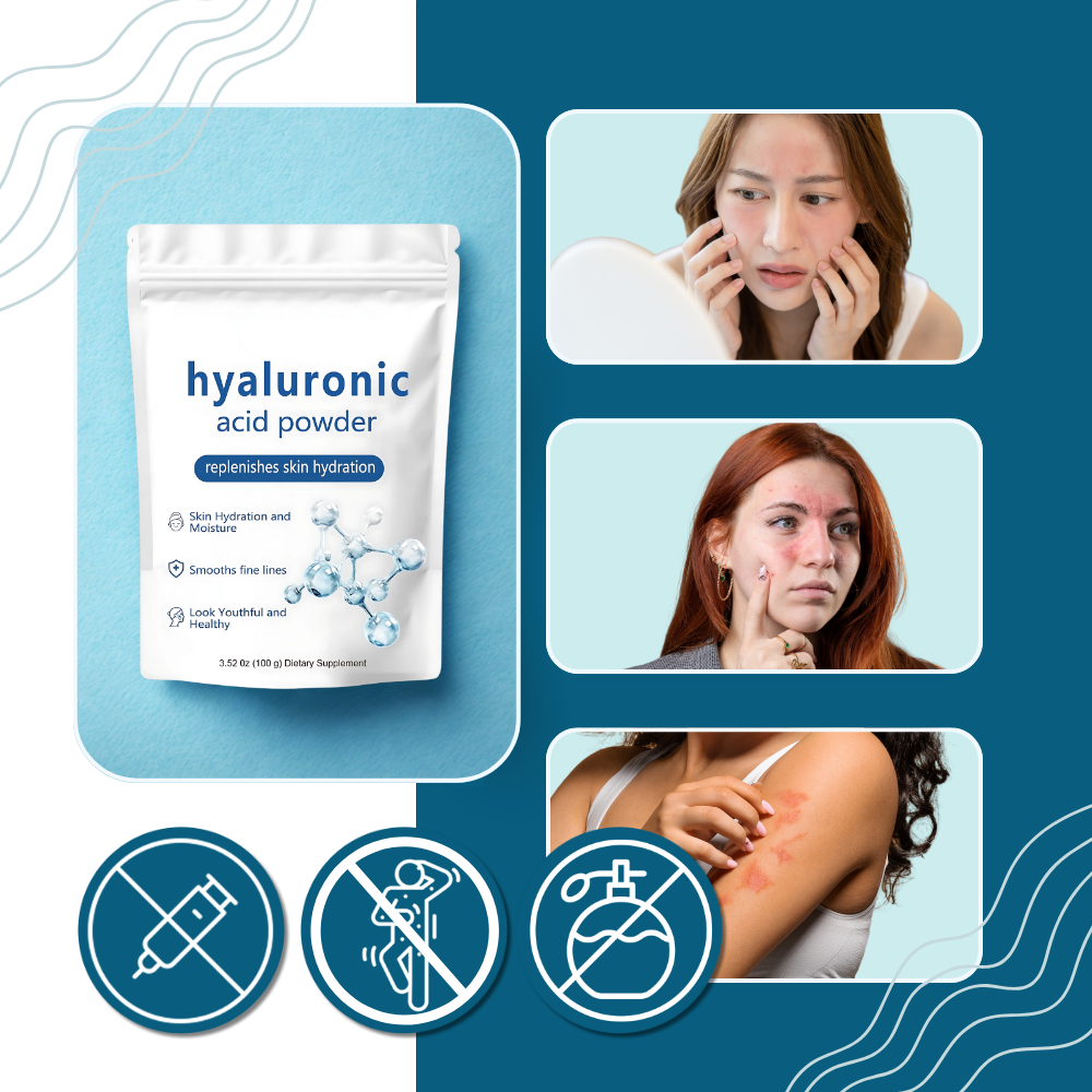 Poudre d'acide hyaluronique hydratante à spectre complet