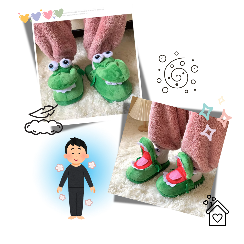 Chaussons crocodile amusants et confortables