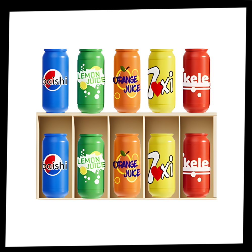 Jeu de mémoire amusant avec des canettes de soda