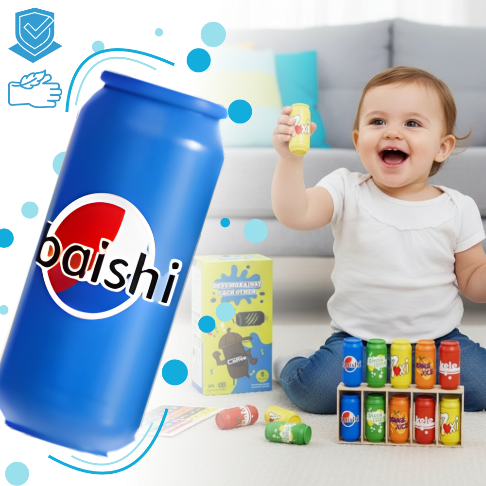 Jeu de mémoire amusant avec des canettes de soda