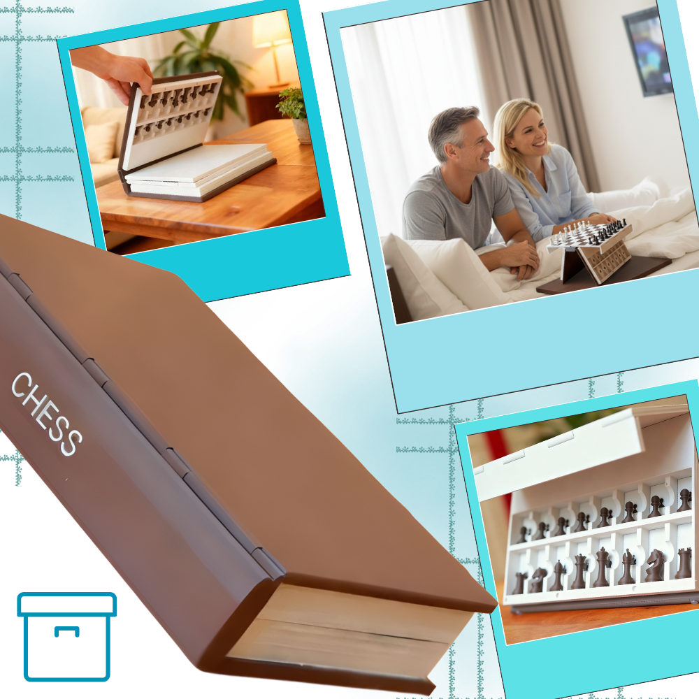 Échiquier pliable en forme de livre décoratif