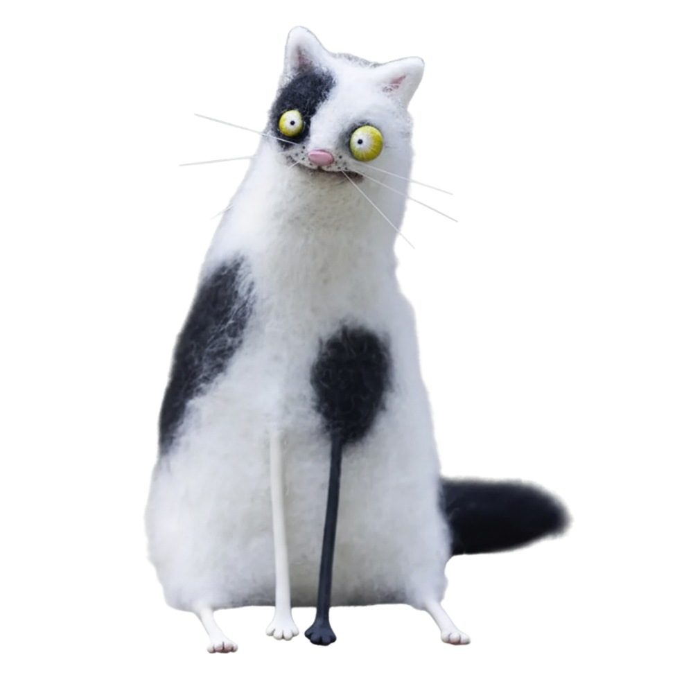 Funny Disheveled Decor Cat
