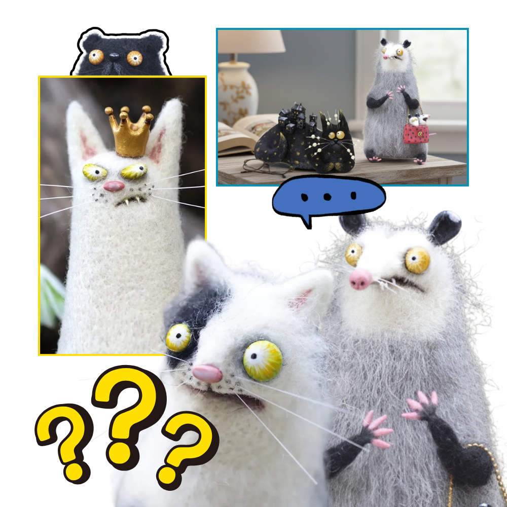Funny Disheveled Decor Cat