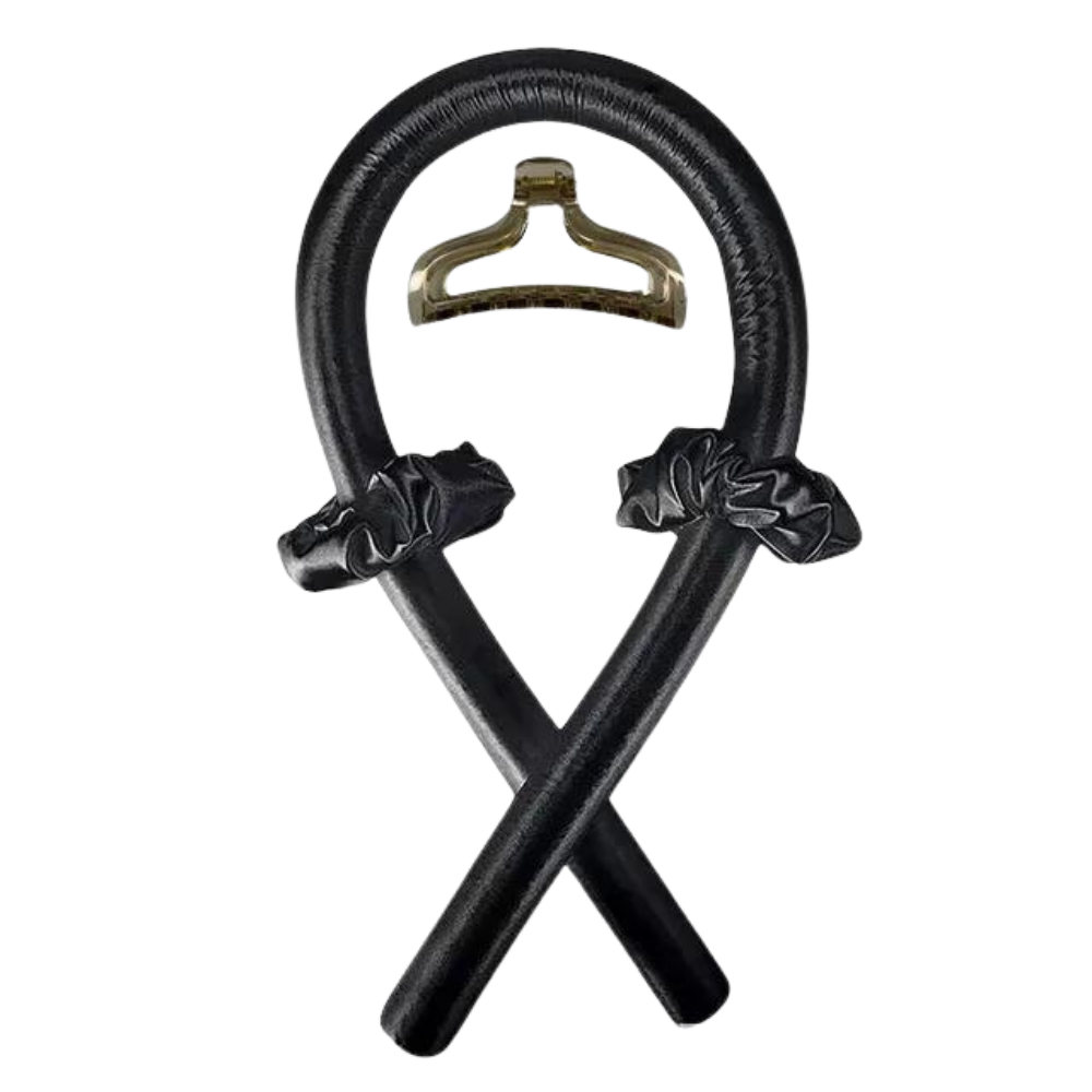 Heatless Curling Rod Headband Ribbon Silk