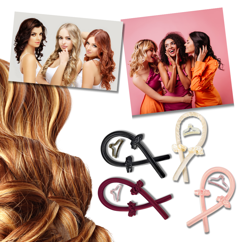 Heatless Curling Rod Headband Ribbon Silk
