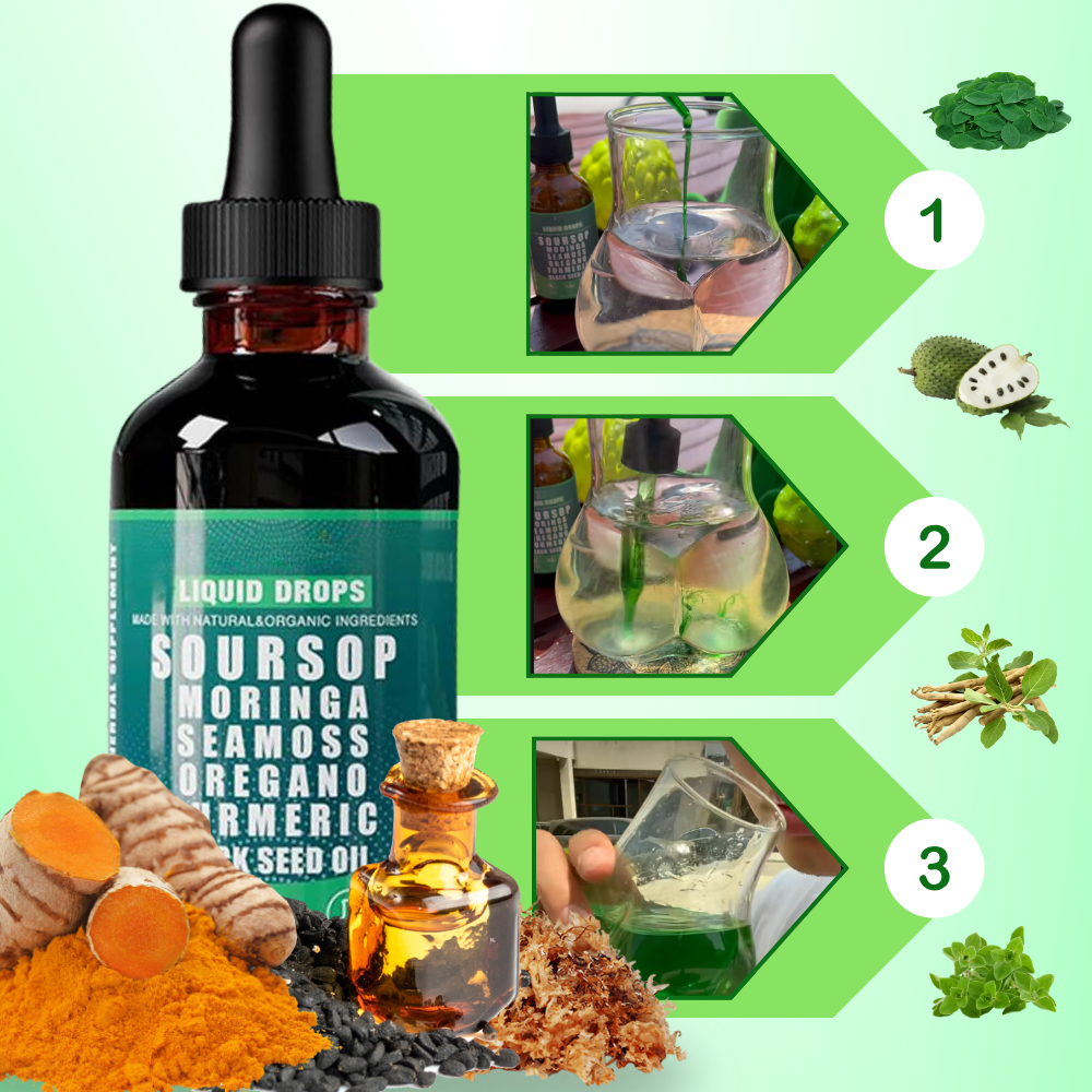 Gouttes extrait de Corossol et plantes naturelles