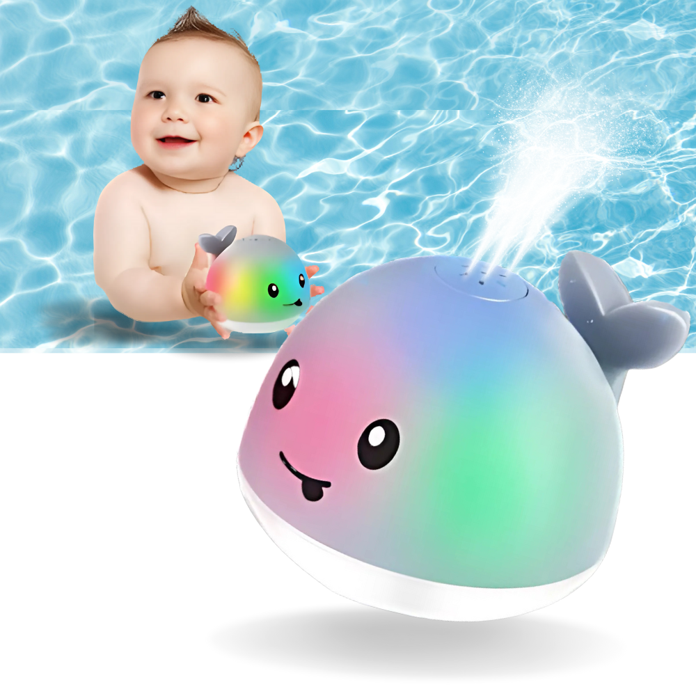 Jouet de bain interactif en forme de baleine avec lumières