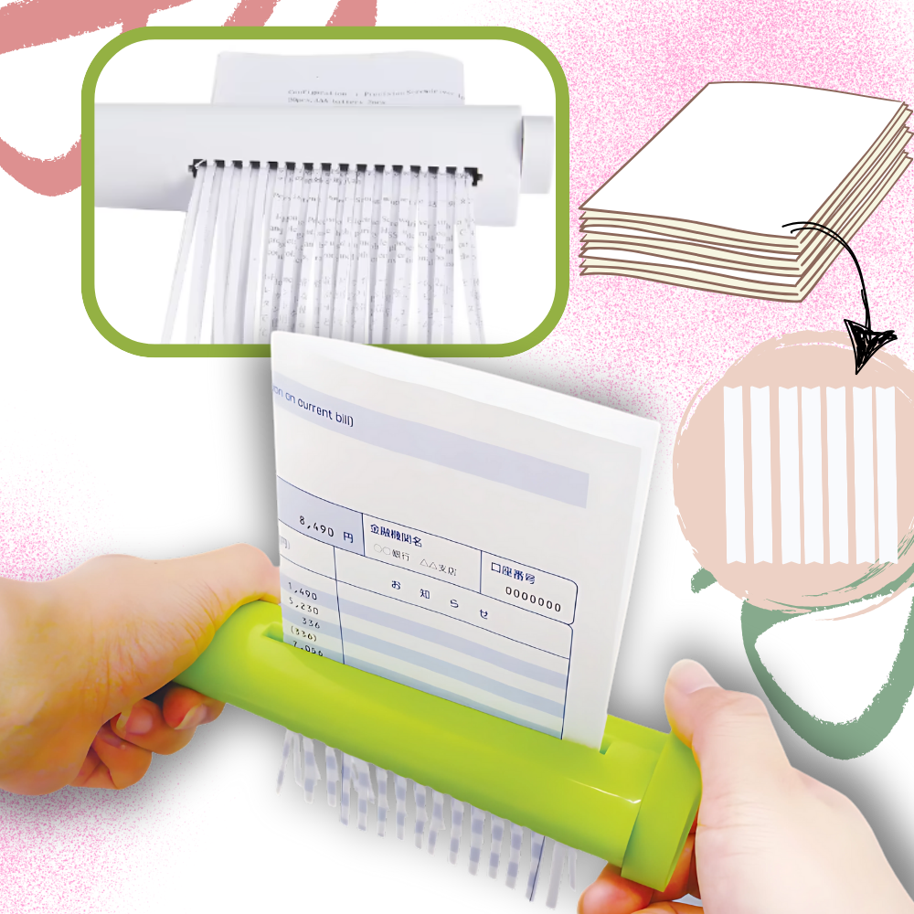 Destructeur de papier manuel portable