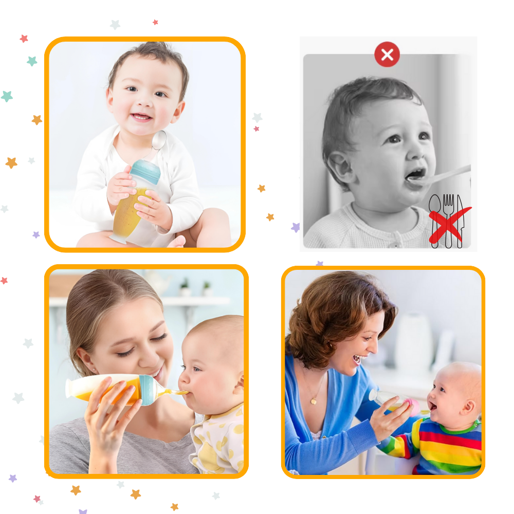 Mess-Free Silicone Spoon Feeding Bottles