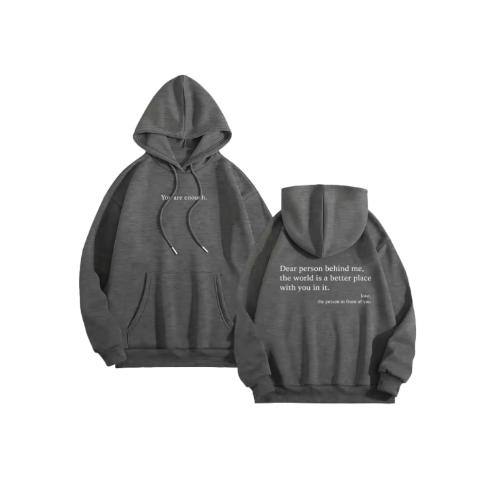Sweat à capuche oversize pour femmes avec message motivant