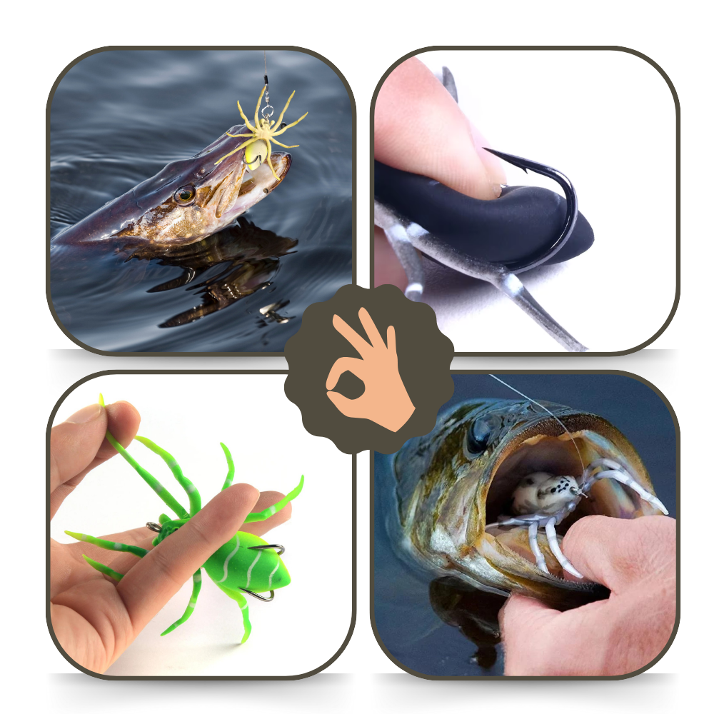 Appât de pêche en forme d'araignée à mouvements naturels
