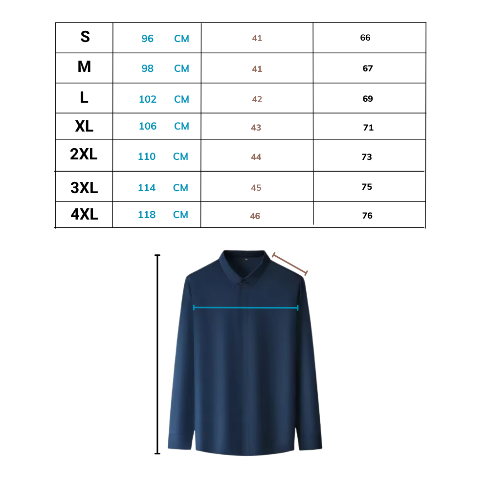Chemise pour homme en soie mélangée infroissable