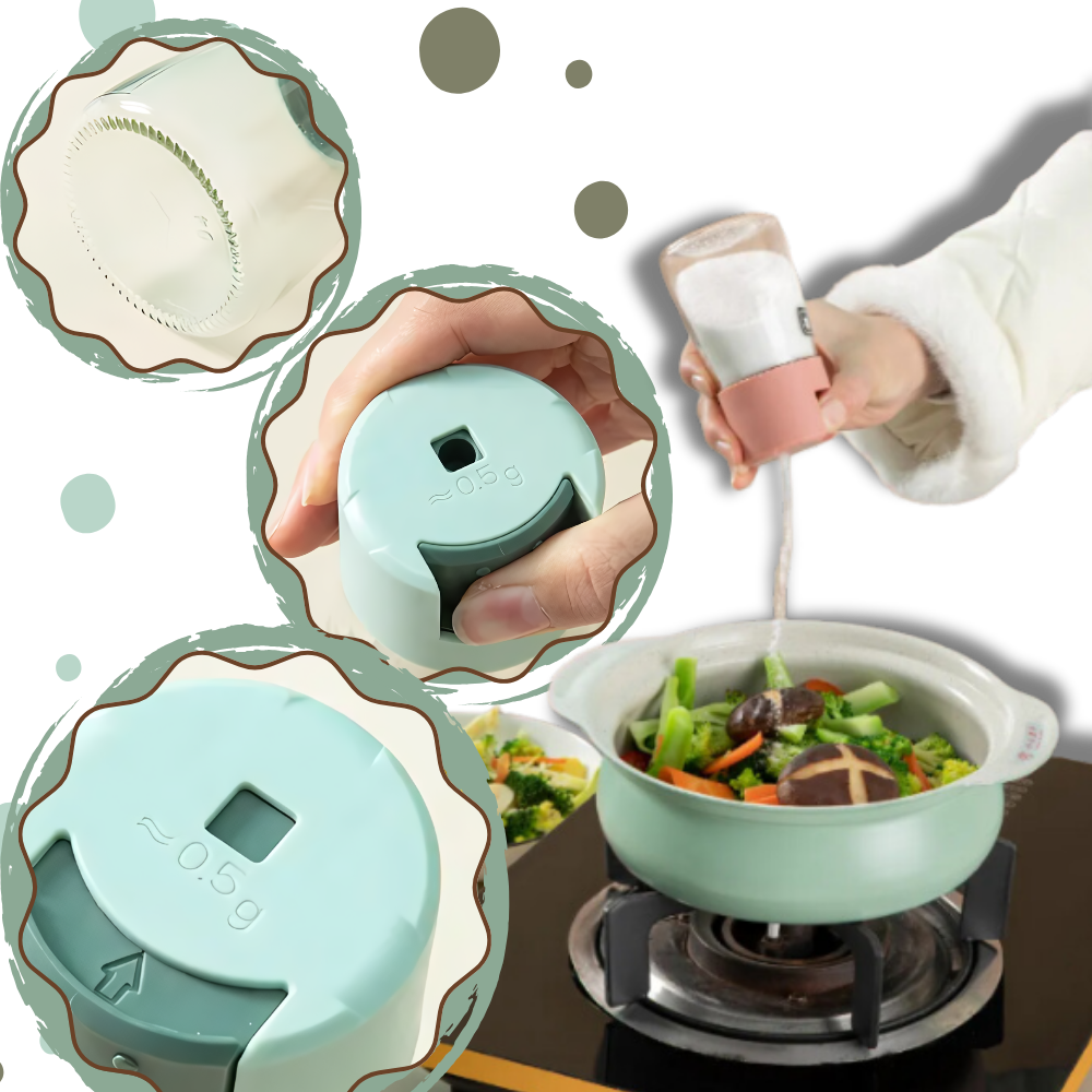 Salière et poivrière à poussoir précis