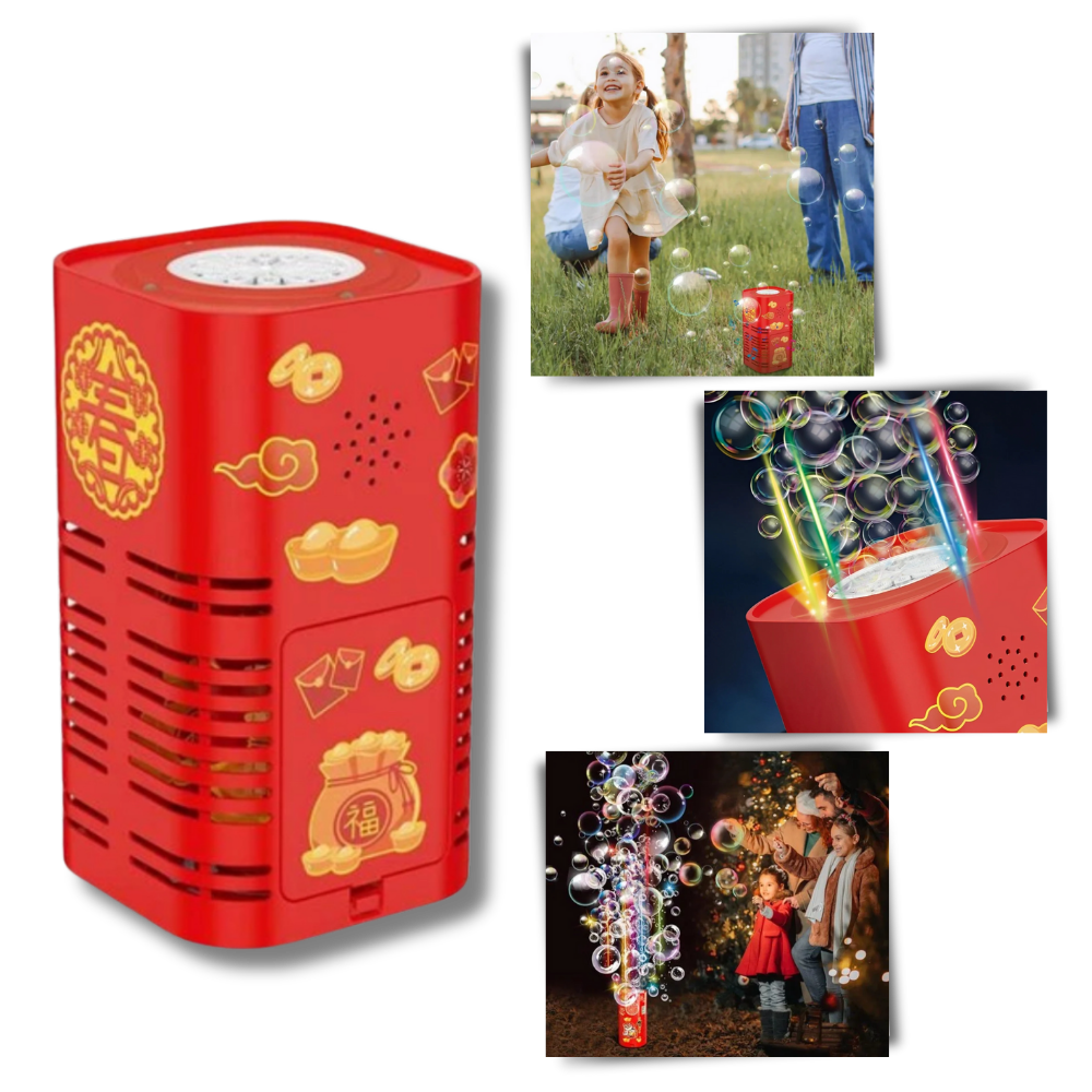 Machine à bulles type feu d'artifice rechargeable