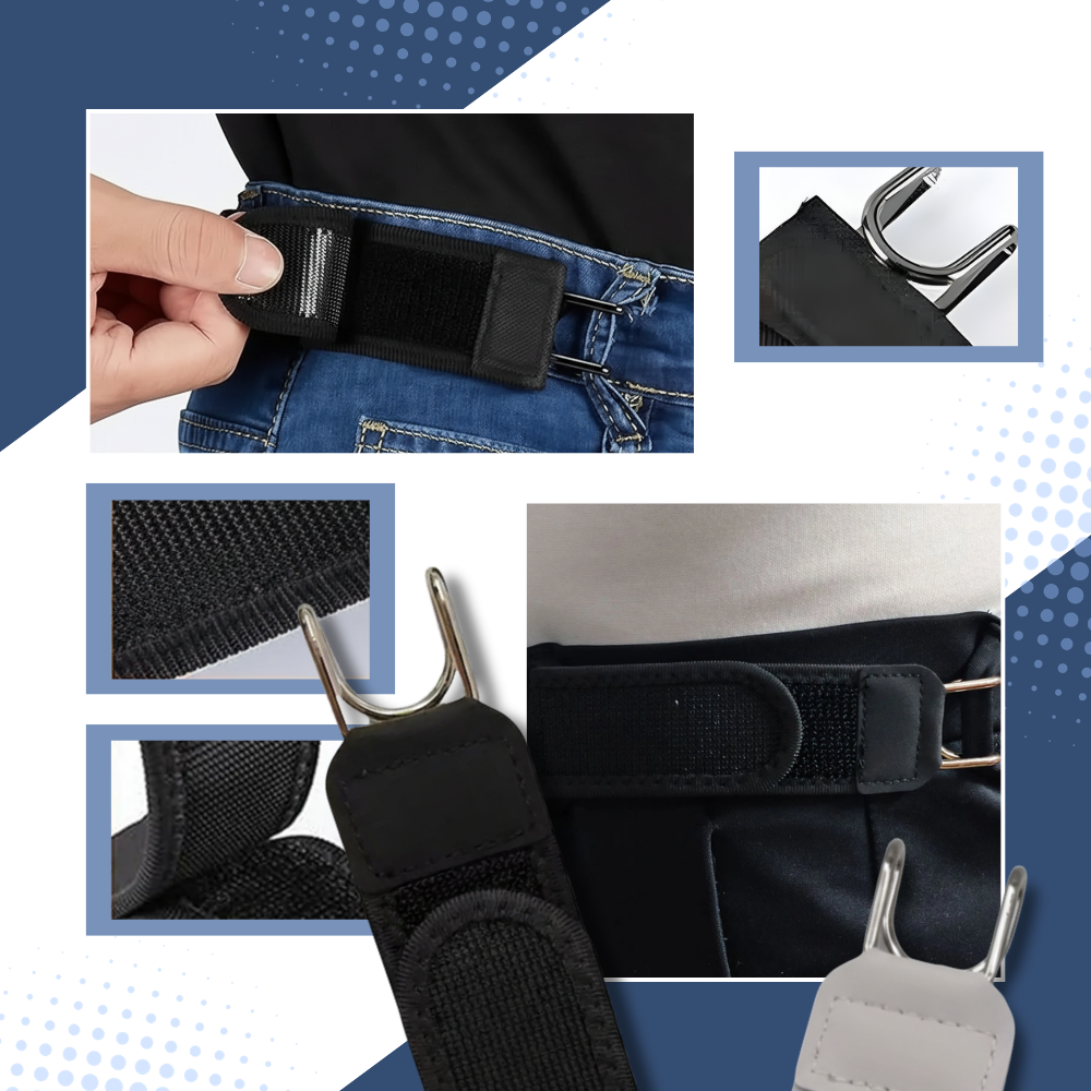 Ceinture élastique latérale à crochets métalliques pour homme